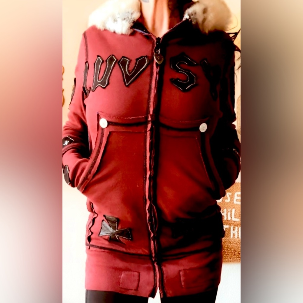 RARE Y2K SYC FUK FUR HOODIE BY BUCKY BATES - Picture 10 of 15